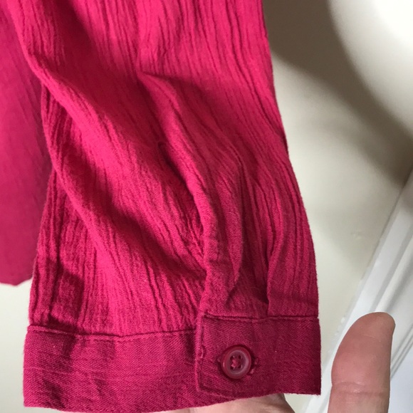 OLD NAVY Split Neck Tunic Cotton Poppy Pink Size M - Picture 6 of 7